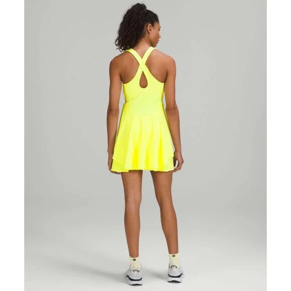 Lululemon Court Crush Dress Electric Lemon Yellow Tennis Pickleball Size 8 - Picture 8 of 16